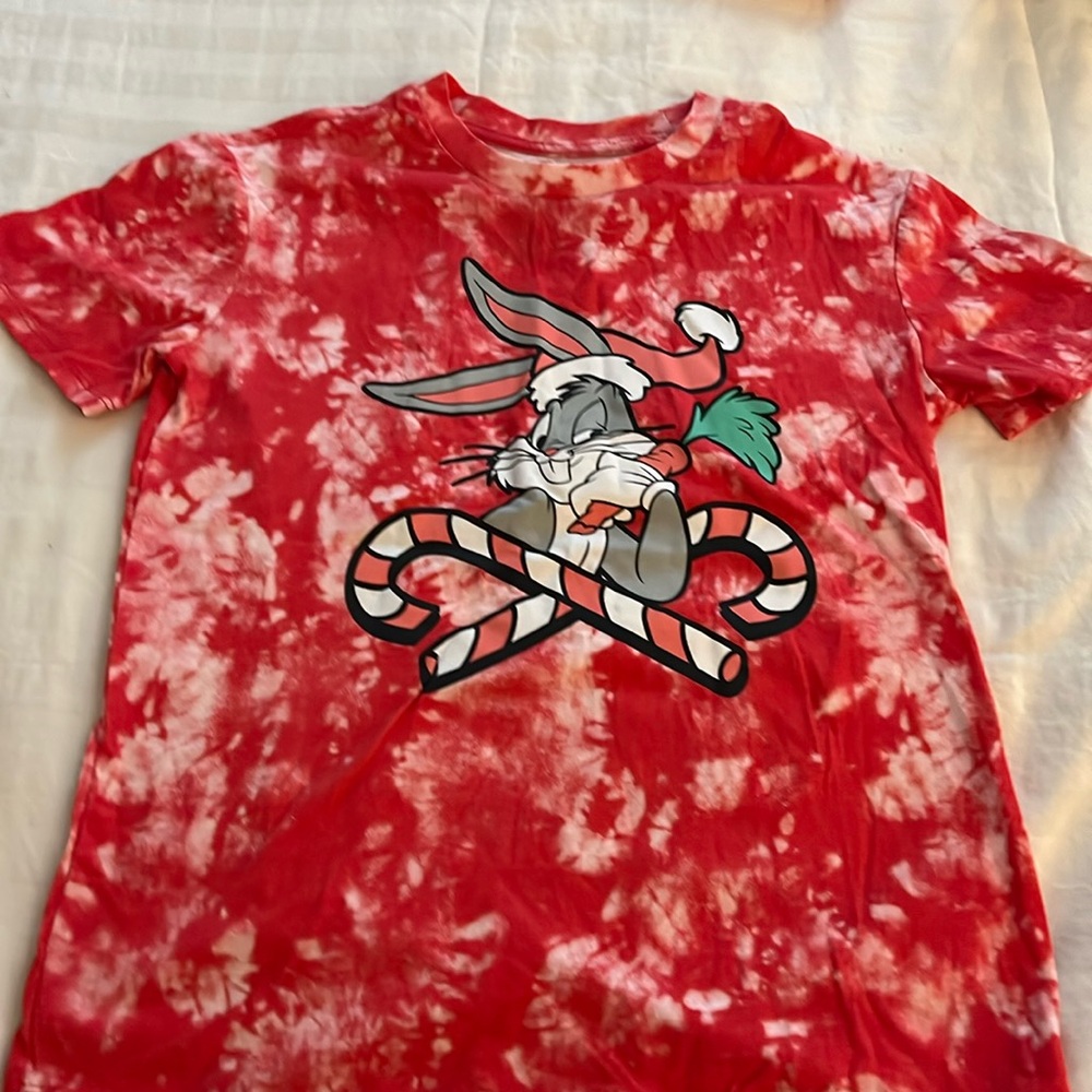 Looney Tunes Christmas Shirt Bugs Bunny XS
